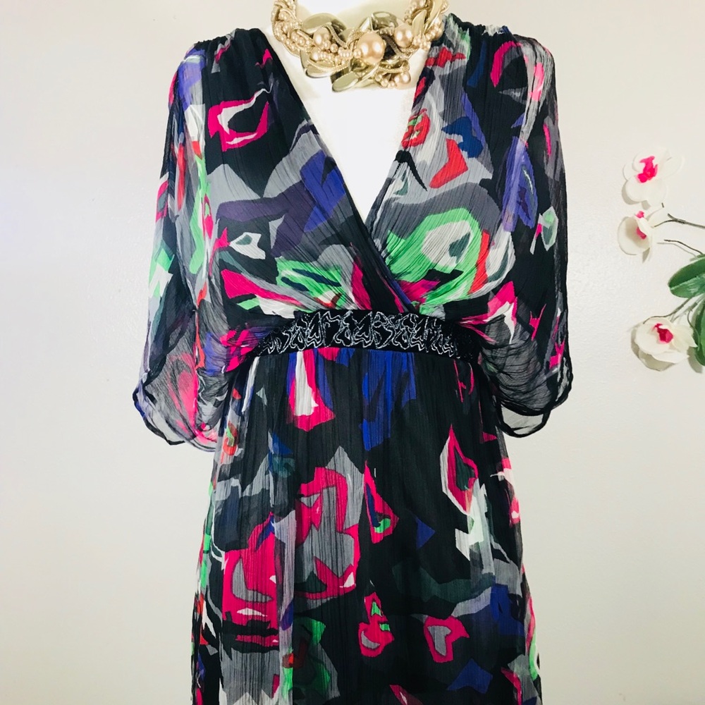 Multi color dress sleeveless dress🍒
